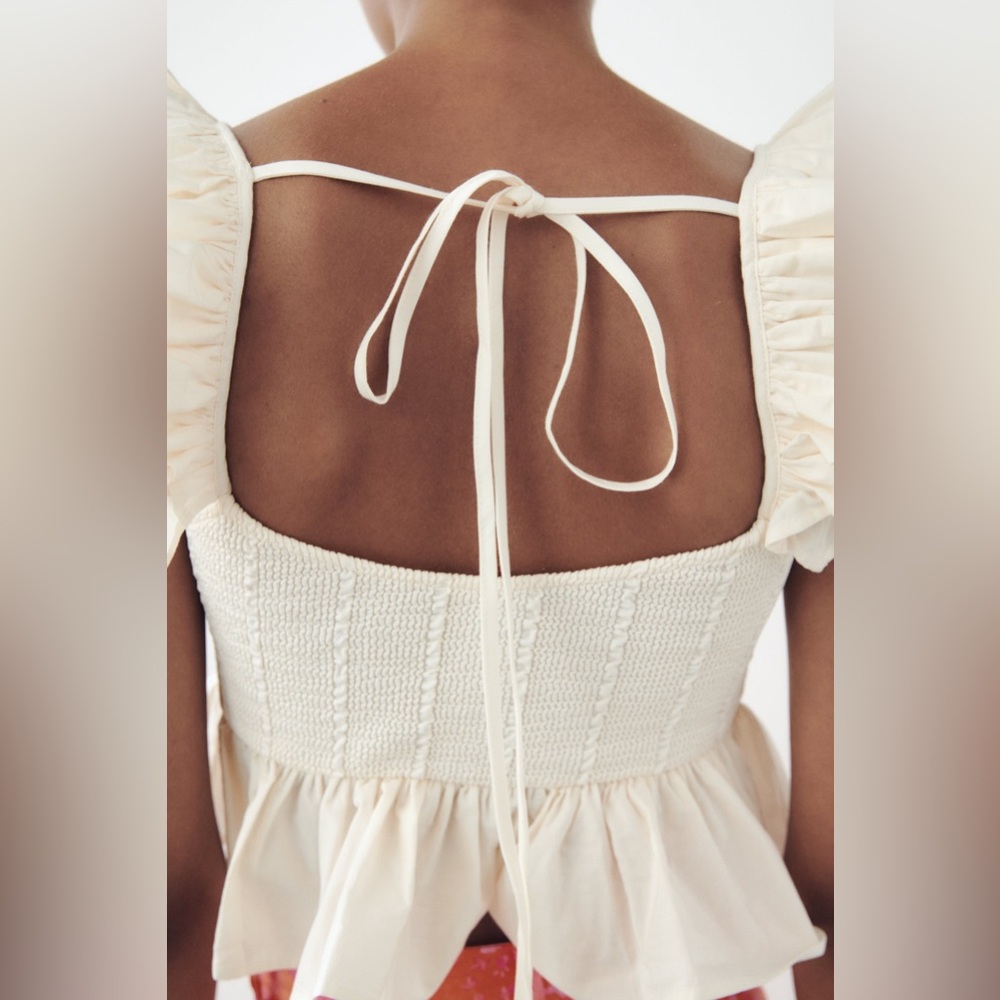 Zara Ruffled Crop Top - Picture 2 of 8